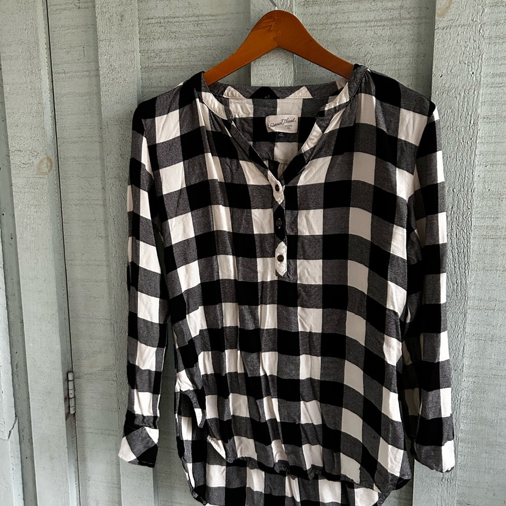 Black and White Checkered Women's Top